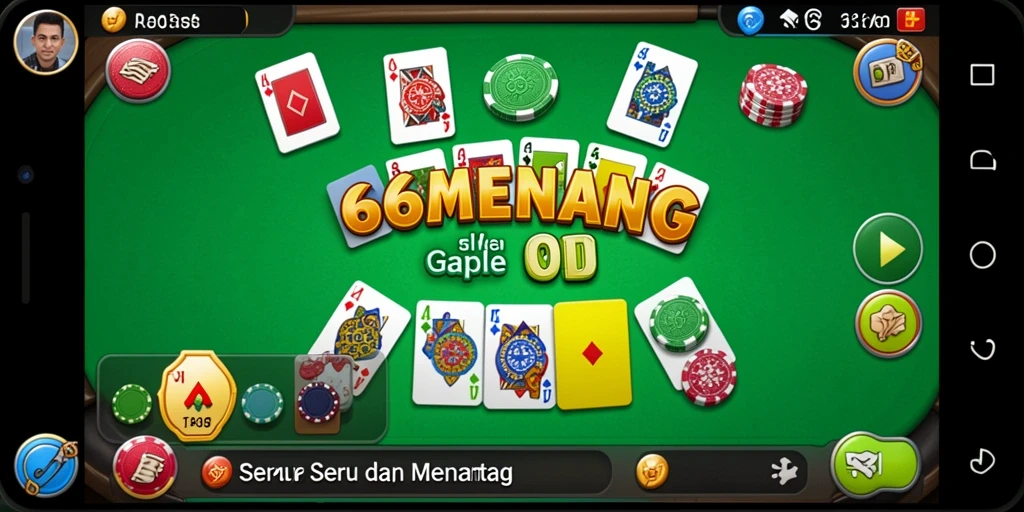 Tampilan gameplay Gaple yang menarik di 66MENANG.