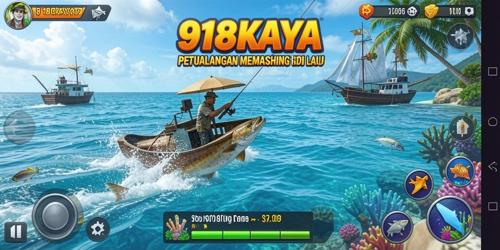 Gameplay menarik dari 918KAYA dengan aktivitas memancing yang seru.