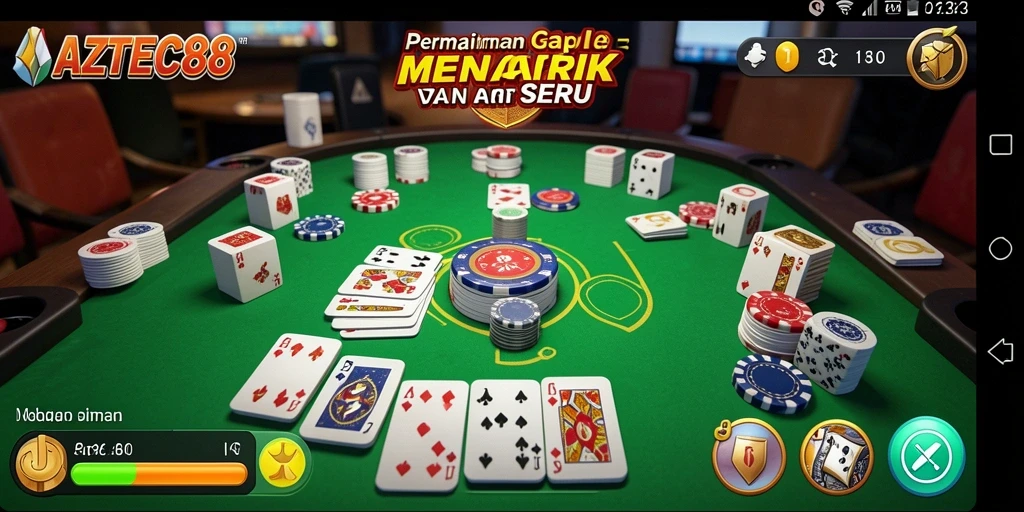 Tampilan gameplay AZTEC88 yang seru dan menantang dalam permainan Gaple.