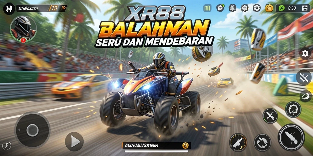 Gameplay XR88 memperlihatkan aksi balapan yang mendebarkan di trek penuh tantangan.