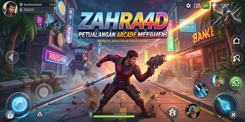Tampilan permainan ZAHRA4D dengan aksi cepat dan grafik cerah.